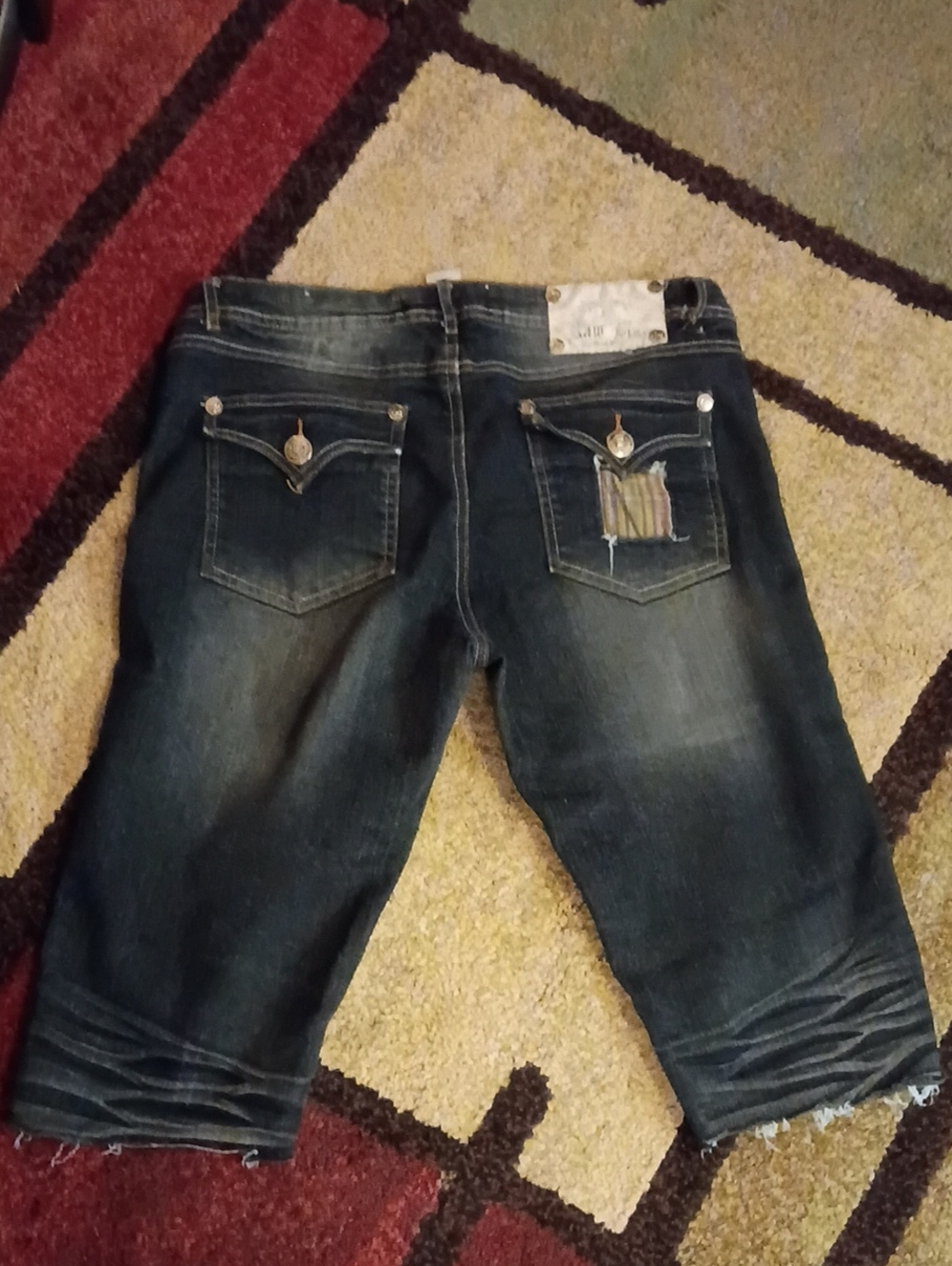 Raw Blue Denim Jean Cut Offs - Casual Straight Fit Size 13